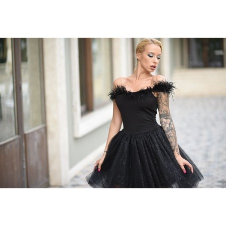 Abito nero corto elegante...