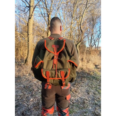 Grüner Canvas-Rucksack mit...
