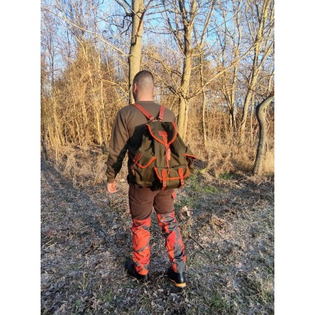 Grüner Canvas-Rucksack mit...