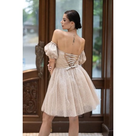 Robe beige élégante en...