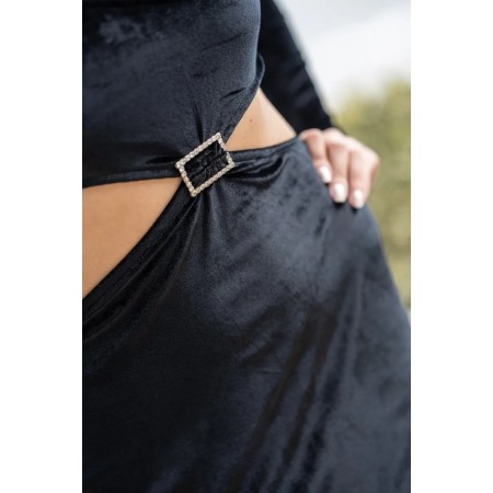 Black velvet dress with...