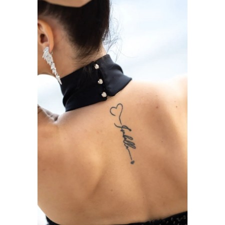 Long black dress with...