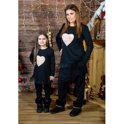 Maglia con cuore e tulle