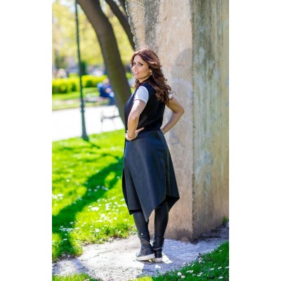 Gilet lungo con ecopelle